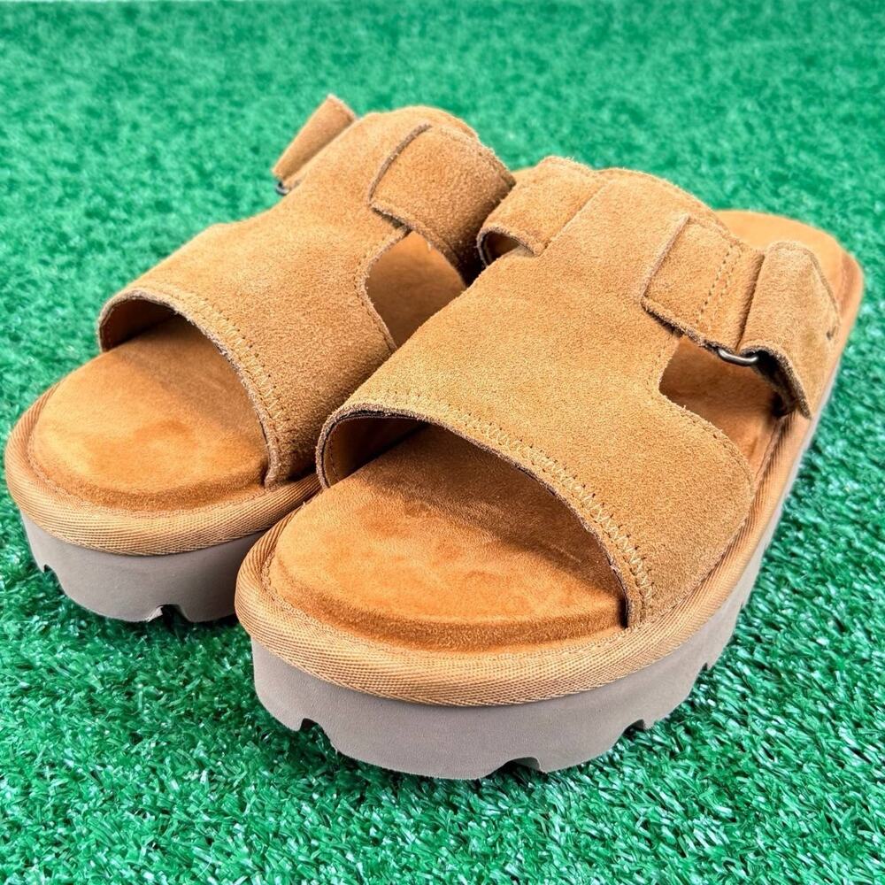 Koolaburra by UGG Tizz Sandal Womens Size 7 Chestnut Brown Suede Adjustable